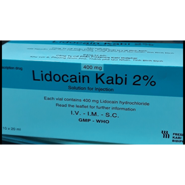 LIDOCAIN 400 mg 2% Hộp 10 ống x 20 ml