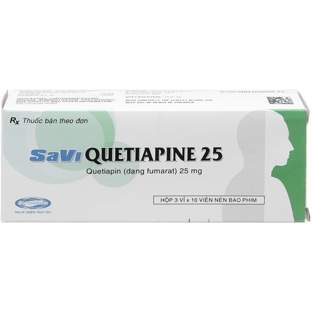 Savi Quetiapine 25 H/30 viên (trị tâm thần phân liệt)