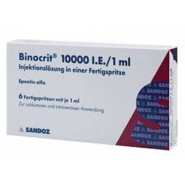BINOCRIT 1000IU/1ML INJ H/6 bơm tiêm