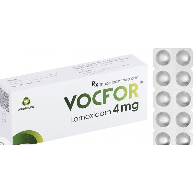 Vocfor 4mg (Lornoxicam 4mg) H/30 viên (giảm đau, kháng viêm xương khớp)