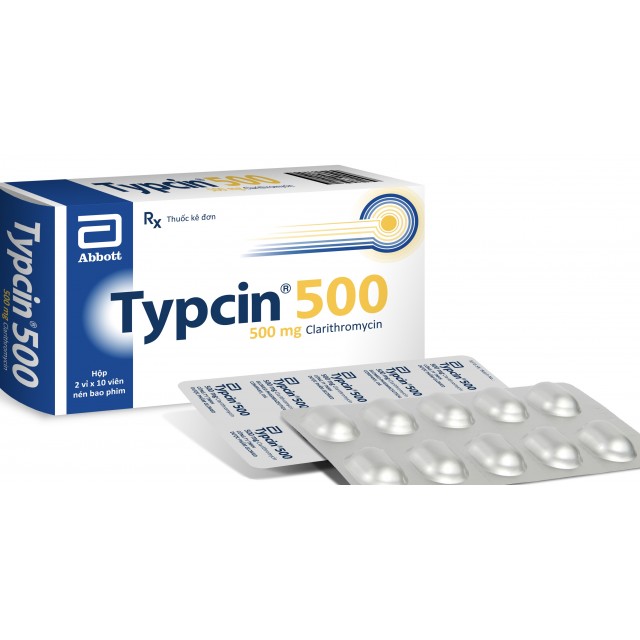 Typcin 500mg H/20 viên (Clarithromycin 500 mg)