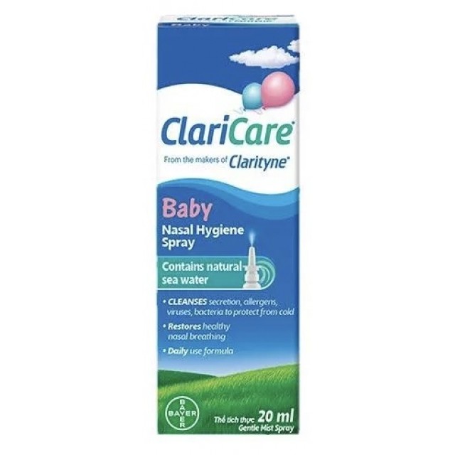 Claricare Baby Spray 20ml - Dung dịch vệ sinh mũi hàng ngày