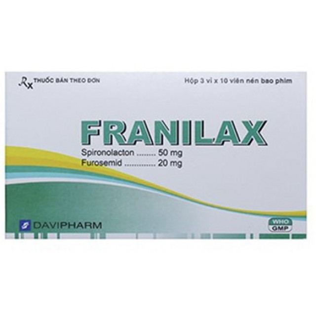 Franilax 50/20mg H/30 viên ( thuốc trị tăng huyết áp)