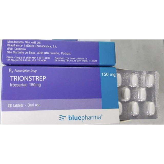 Trionstrep 150mg ( Irbesartan) H/28 viên ( tăng huyết áp, bệnh thận do đái tháo đường)