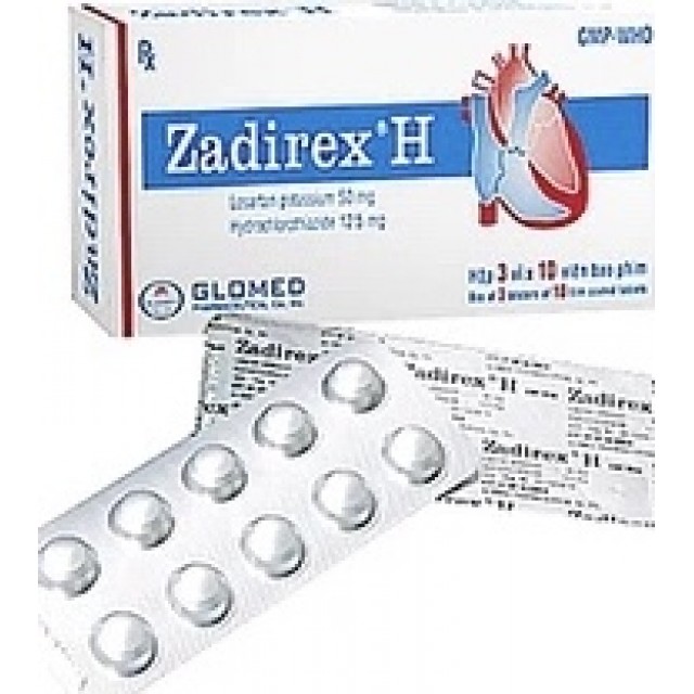 Zadirex H FTC H/30 viên (Losartan 50 mg)