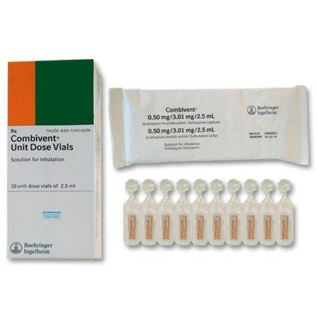 Combivent 2.5 mg/0.5 mg H/10 ống 2,5 ml ( thuốc hen suyễn)
