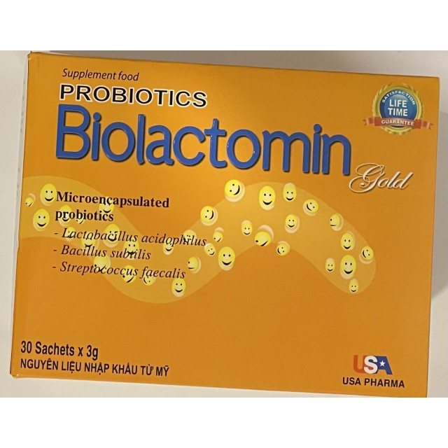 Biolactomin Gold  H/30 gói 3g– Thực phẩm bổ sung men vi sinh cho đường ruột khỏe mạnh
