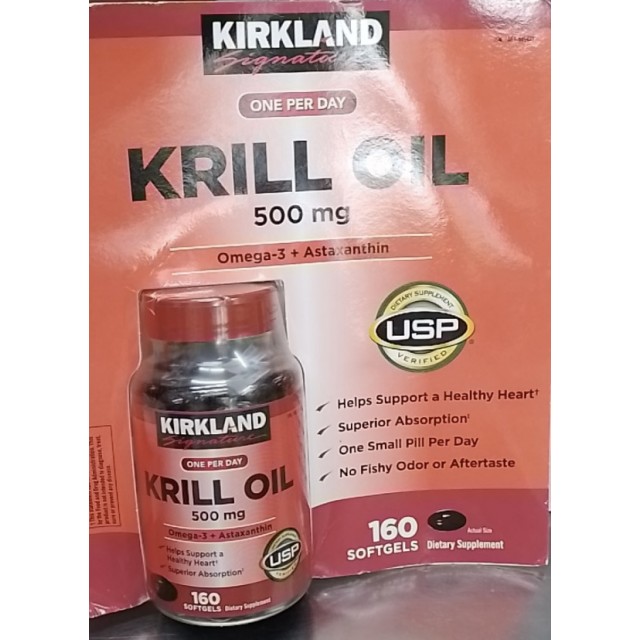 OMEGA3 Kirkland Krill Oil 500mg H/160 viên (Hỗ trợ tim mạch)