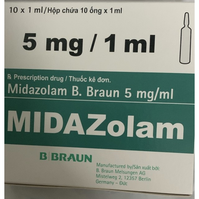 Midazolam B. Braun 5mg/ml H/10 ống 1ml