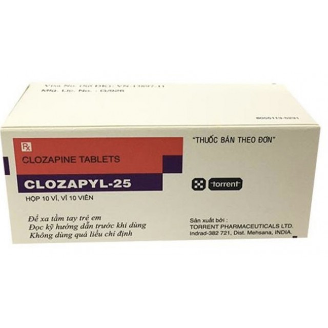 Clozapyl 25mg (Clozapin 25) H/100 viên