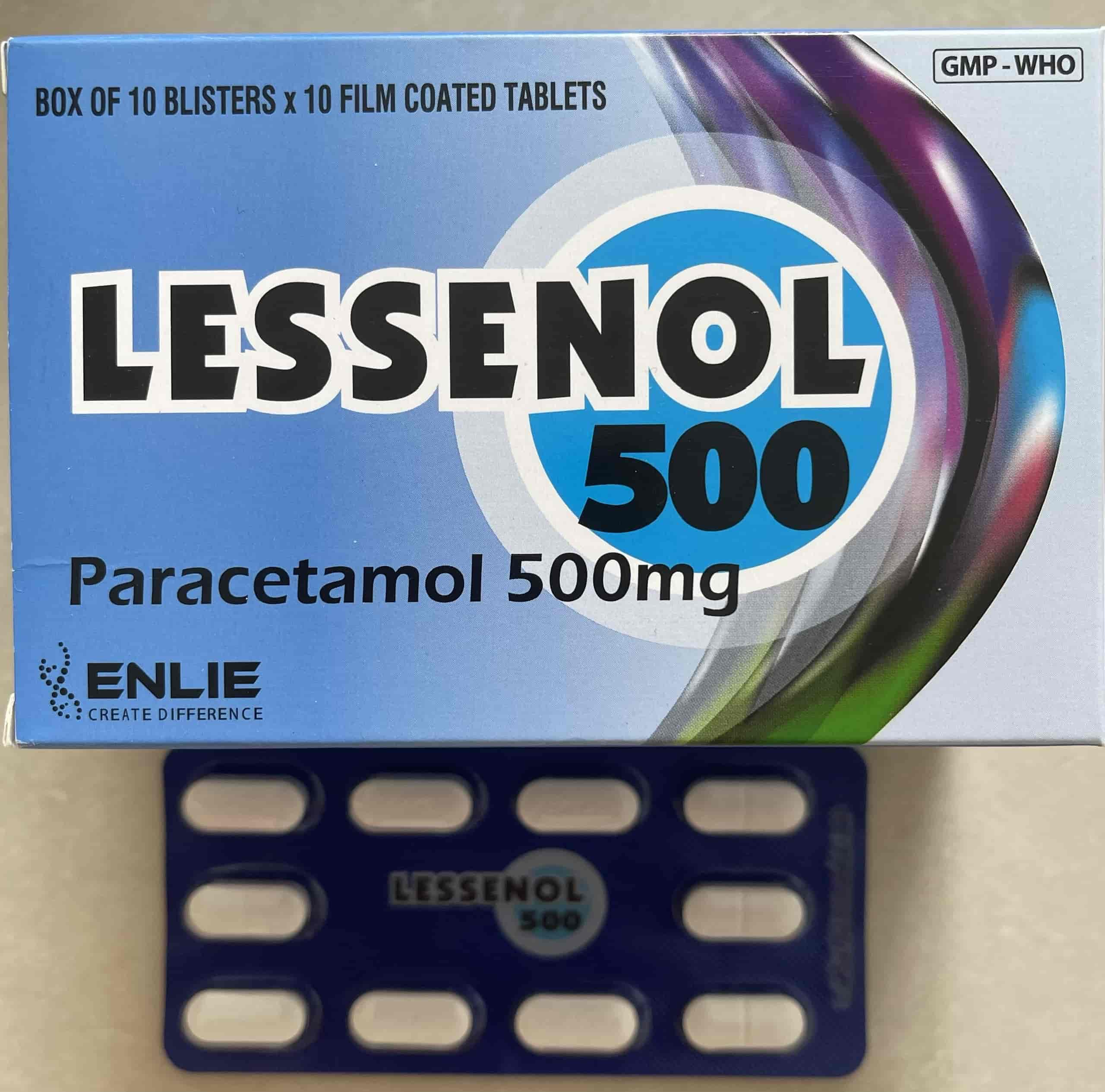 Lessenol 500 (Hộp 10 vỉ x 10 viên) ( paracetamol 500 mg) 