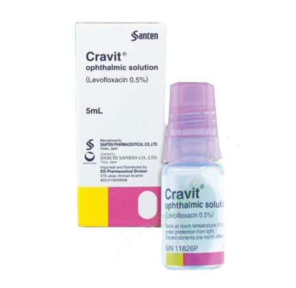 CRAVIT 0,5 OPHTHALMIC SOL 5ML ( levofloxacin)