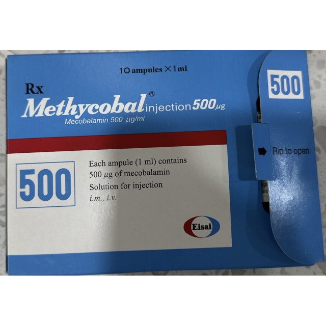  METHYCOBAL H/500 µg INJ H/10 ống 1ml ( điều trị bệnh lý thần kinh ngoại biên)
