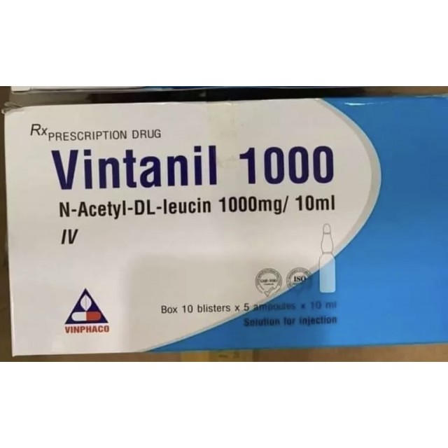 Vintanil 1000 H/50 ống 10 ml (N-Acetyl- DL-Leucin 1000mg/10ml)