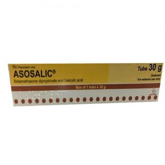 Asosalic 30 g Ointment (Betamethason) trị vẩy nến, viêm da dị ứng mãn tính, viêm thần kinh da, eczema.