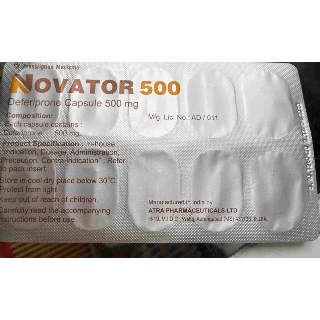 NOVATOR 500MG H/50 ( THẢI SẮT cấp cứu và giải độc do dư thừa sắt)