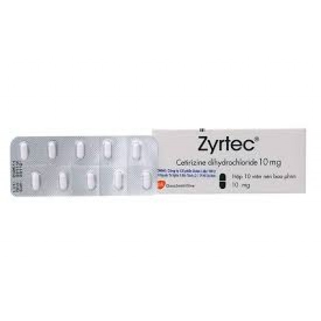 ZYRTEC 10MG H/10 viên trị dị ứng mề đai
