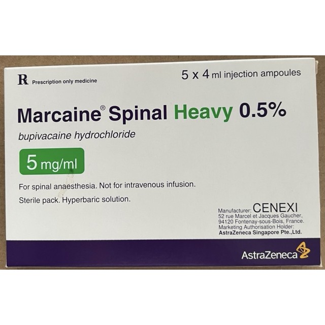 MARCAINE SPINAL HEAVY Inj 0.5% H/5 ống 4 ml