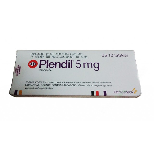 PLENDIL 5MG H/30 viên (điều trị tăng huyết áp, đau thắt ngực