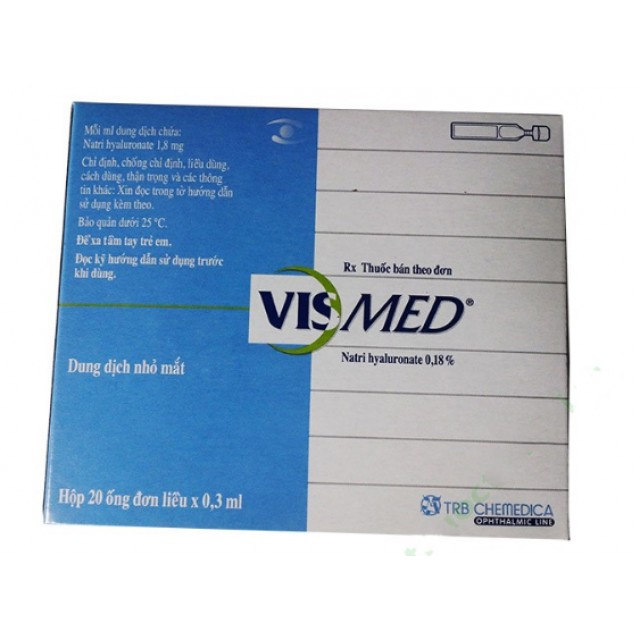 Thuốc nhỏ mắt VISMED 0.3ML H/20 ống ( nước mắt nhân tạo)