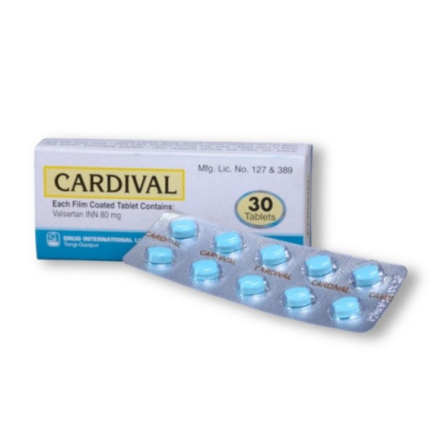  Cardival 80mg H/30 viên ( Ðiều trị tăng huyết áp)