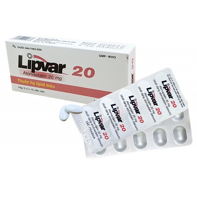 Lipvar 20mg H/30 viên (rối loạn lipid máu)