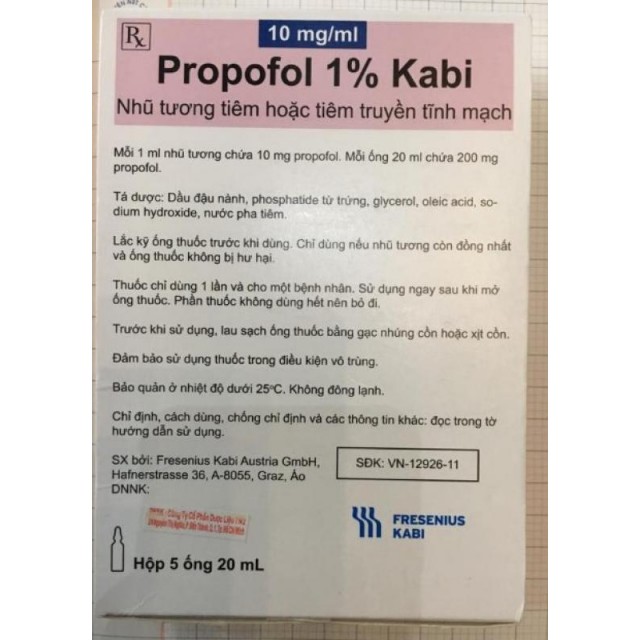 Propofol 1% Kabi - 20ml H/5 o