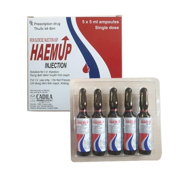 Haemup injection H/5 ống 5 ml (Thuốc tiêm sắt của Cadila Ấn Độ)