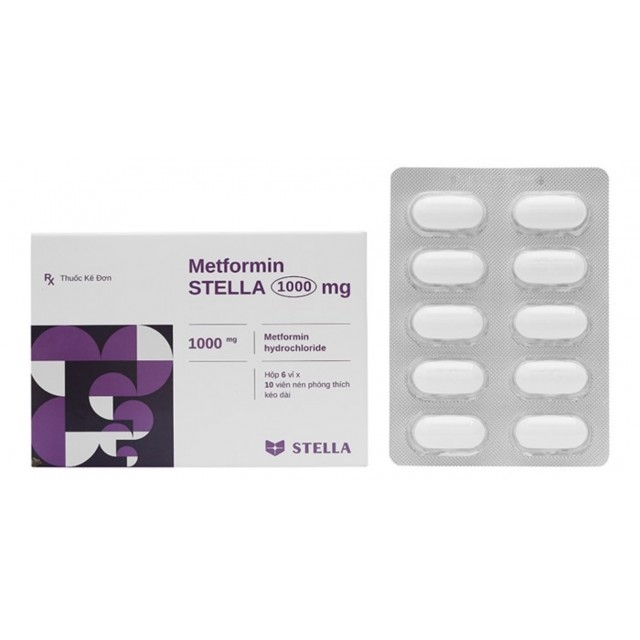 Metformin stella 1000mg hộp 60 viên