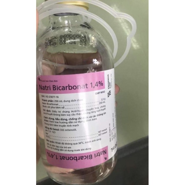 Natri bicarbonat kabi 1.4% 250ml ( Sodium bicarbonate) thùng 20 chai