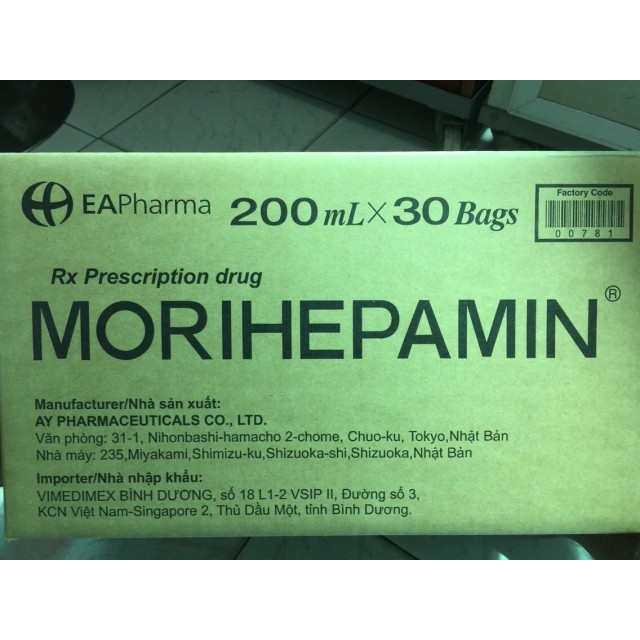 Morihepamin 200 ml thùng 30 bags dịch truyền đạm giải độc