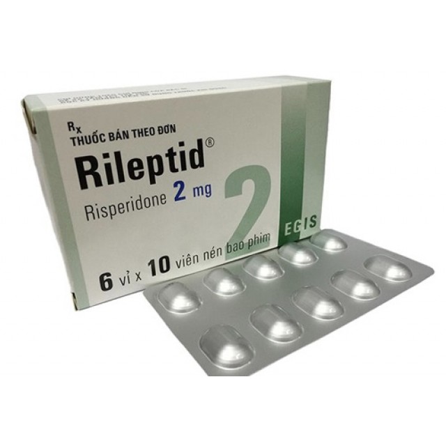 Rileptid 2mg H/60 viên ( Risperidone 2mg)Thuốc điều trị bệnh tâm thần phân liệt của Hungary