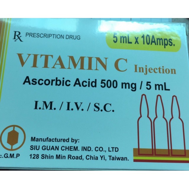Vitamin C Inj 500 mg H/10 ống 5 ml